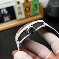 Montre mécanique automatique de luxe haut de gamme, boîtier en fibre de carbone blanche personnalisé, montre tendance pour homme, montre personnalisée