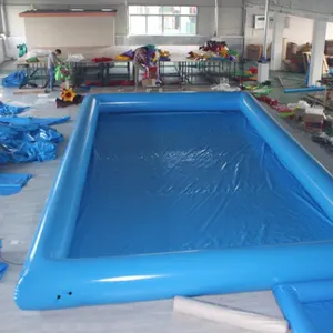 Портативный надувной бассейн, обычный синий наружный коммерческий бассейн на заказ, прямоугольный надувной бассейн