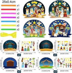 Autocollants <span class=keywords><strong>de</strong></span> la Nativité pour les enfants, bricolage, artisanat, faire une scène, autocollants <span class=keywords><strong>de</strong></span> Noë<span class=keywords><strong>l</strong></span>, fournitures religieuses en vrac - Product Image 2