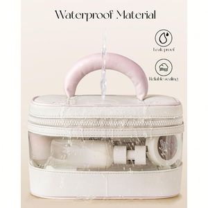 Portable Advanced <b>Transparent</b> Large Capacity Travel Cosmetic <b>Bag</b> with Zipper Closure Toilet <b>Makeup</b> <b>Bag</b> Casual Style Storage - Product Image 4