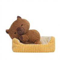 Peluche Capybara Mignonne en Polyester, Coussin Rembourré, Figurine, Compagnon de Sommeil, Cadeau pour Elle