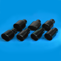 Punta de Escape de Acero Inoxidable Negro Titanio de 4 Pulgadas, Diseño de Doble Capa, Universal para Automóviles, Puntas de Silenciador de Alto Rendimiento, Decoración para Tubo de Escape