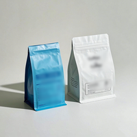 Sachet de café Kraft personnalisé avec logo, pochette verticale de qualité alimentaire pour grains de café, avec encoche de déchirement et fermeture éclair