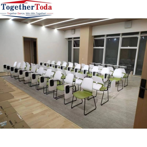 Silla de Oficina Ergonómica de Plástico PP con Tablero de Escritura, Silla de Conferencia Resistente de Plástico PP con Tableta - Product Image 4