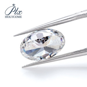 Moissanite Ovale VVS1 Effetto Ghiaccio Frantumato, Pietra Sintetica di Colore D Bianco per Gioielli, Diamante Moissanite a Prezzo all'Ingrosso - Product Image 3
