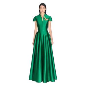 Vestidos <span class=keywords><strong>de</strong></span> Fiesta con Falda Abullonada Estilo Vintage, Color Verde Sólido, Diseño Sofisticado para Primavera e Invierno, Estilo <span class=keywords><strong>Abuela</strong></span> - Product Image 1