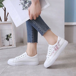 Ruizi Zapatillas blancas baratas <span class=keywords><strong>para</strong></span> <span class=keywords><strong>mujer</strong></span> Pu Leather Casual Walking Low Top Lace up Tennis Shoes - Product Image 6
