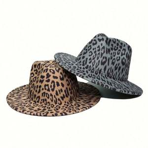 Sombreros Fedora Casuales para Niños con Estampado de Leopardo en Ambos Lados, Estilo Moderno y de Tendencia, Unisex - Product Image 1