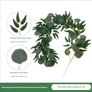 Ghirlanda di Eucalipto Artificiale in Seta, Decorazione per Matrimoni e Feste di Natale, <span class=keywords><strong>Foglie</strong></span> Verdi al Tatto Naturale - Product Image 5