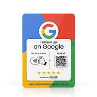 Individueller Logo-Acryl-NFC-Google-Bewertungsständer mit QR-Code „Tap to Review“ Thekendisplay für Restaurants und Salons