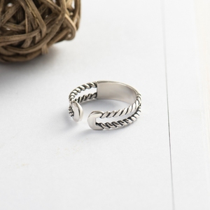 Anello Vintage in Argento Sterling con Incisione Latina 'Amor FATI', Anello a Fascia Aperta Regolabile, Taglia 4.5-6.5, per Donne e Uomini - Product Image 4