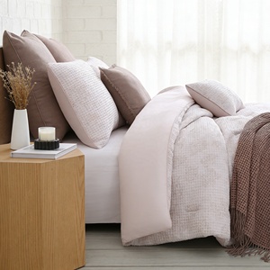 Juego de Ropa de Cama de 8 Piezas, Tejido Mixto con Estampado Waffle, Funda de Edredón de Tela Lavada, Juego de Edredón Estilo Boho, Tamaño King/Queen - Product Image 3