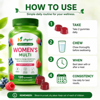 Gummies multivitaminées pour femmes Sugar Bear Hair Gummies, améliorent l'immunité, pour cheveux et ongles, saveur baies, 120 unités, forme personnalisée, OEM, Halal