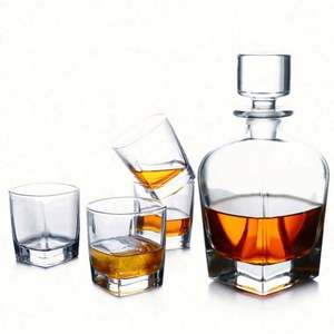 Ensemble de carafe et verres à whisky de grande taille, style américain, en cristal transparent sans plomb, qualité alimentaire, vente en gros - Product Image 1