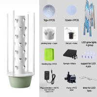 Tour hydroponique à flux et reflux à 7 niveaux avec système vertical, éclairage LED et minuterie de pompe pour jardin intérieur