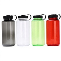 Bouteille d'eau en plastique à large ouverture de 1000 ml (32 oz) pour l'extérieur, à boire directement, respectueuse de l'environnement, grande capacité, pour le commerce transfrontalier