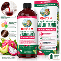 Multivitamine liquide OEM ODM avec biotine pour la santé des cheveux, de la peau et des ongles, supplément beauté sans sucre pour la nutrition quotidienne des femmes, marque privée