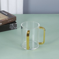 Tasse à Double poignée en acrylique Simple transparente pour le lavage des mains Tasse ronde en acrylique transparent personnalisée pour le lavage des mains