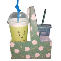 Porte-gobelet à café en papier kraft personnalisé SP2590 avec poignée Porte-gobelet à café en papier à emporter avec poignée