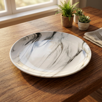Service de table en porcelaine marbrée Boyou Shandong Cloud Glaze, gris et blanc, comprenant bol, assiette et tasse, style moderne et luxueux, très vendu pour la maison
