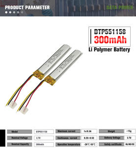 נטענת reli po ראשי סוללות תא 3.7v 551158 ליתיום 300mah סוללה דקה אולטרה עבור bluet' - Product Image 4