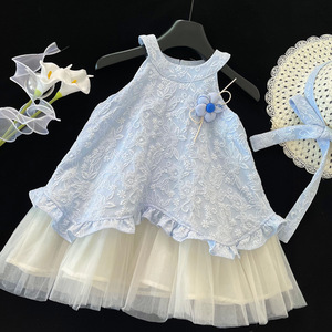 Vestido Infantil de Verano 2025 para Niña, Estilo Coreano, Tejido a Crochet, Nuevo Estilo Mori, Vacaciones, Dulce, Moderno, Poliéster - Product Image 2