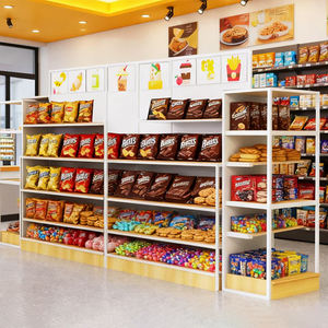 Nouvelle conception de <span class=keywords><strong>vitrine</strong></span> de magasin pour aliments, fruits, collations, biscuits, étagère de supermarché bon marché - Product Image 2