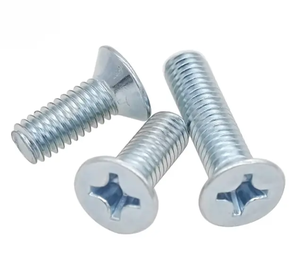 Tornillos de Cabeza Plana Avellanada Phillips DIN 965, Acero al Carbono Galvanizado con Zinc Azul Blanco, Acabado Liso - Product Image 4