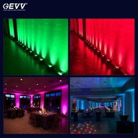 Projecteur LED PAR GEVV 6x18W RGBWAUV 6-en-1 sans fil rechargeable sur batterie avec télécommande DMX pour mariages et fêtes