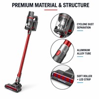 Aspirateur rechargeable avec protection double tension, affichage LED 5 segments, design léger de 2,77 kg pour usage résidentiel