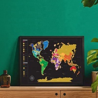 Póster de mapa de viaje raspable de lujo Regalo de cumpleaños educativo único para viajeros Impreso UV en papel Premium