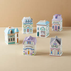 <span class=keywords><strong>Set</strong></span> di 24 <span class=keywords><strong>Barattoli</strong></span> per Spezie in <span class=keywords><strong>Ceramica</strong></span> a Forma di Casa, Contenitori Colorati per Condimenti per Casa e Cucina - Product Image 2