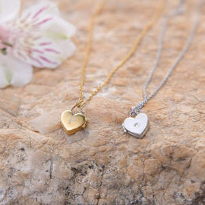 <span class=keywords><strong>Día</strong></span> de San Valentín chapado en oro apilado amor caja colgante medallón collar con colgante de corazón - Product Image 5