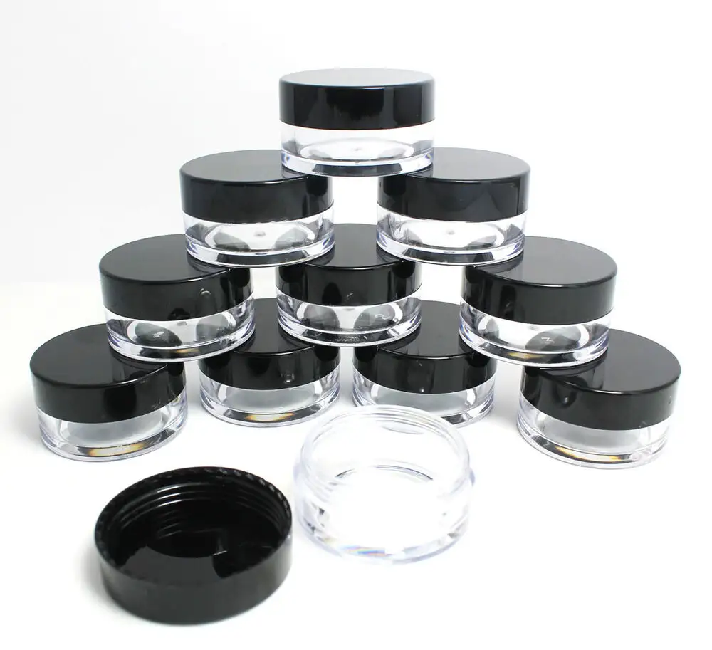 1g 2g 3g 5g clear plastic wax jar with black plastic lid cream bottle concentrate vials in stock