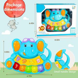 Giocattolo pianoforte per bambini da 6 a 12 mesi - Elefante educativo multifunzionale con luci, suoni di animali e musica - Product Image 2
