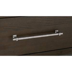 Muebles de dormitorio de transición modernos DB, 1 pieza, 2 cajones, mesita de noche, tiradores de barra de tono plateado moteado, acabado marrón oscuro, apartamento en casa - Product Image 5