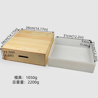 2,2/8L Große Rechteckige Quadratische Silikon-Seifenformen Handgemachte Toastbox Große Holzbox Silikonform mit Deckel