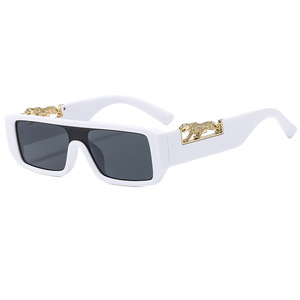Men's Fashion <b>Square</b> UV400 Sunglasses Retro Hip-hop Style with Narrow <b>Edge</b> & Leopard Pattern Casual & Stylish - Product Image 3