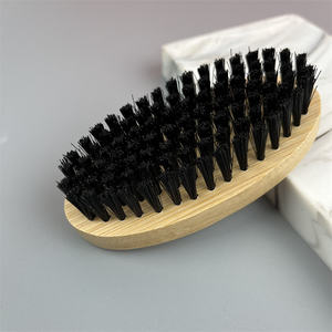 Stock de fábrica, nailon cepillo de cerdas de bambú y láser personalizado con logotipo, cepillos de barba de bambú medio duro para el aseo de los hombres - Product Image 3