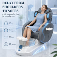 Équipement professionnel de spa pour ongles, fauteuil de pédicure électrique inclinable avec dossier et siège confortable