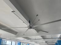 Ventilateur de plafond industriel géant HVLS à couverture d'air ultra-large, fonctionnement silencieux, moteur PMSM sans zones de vent mort