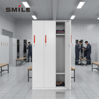 Armoire de rangement en métal CHNSMILE à 2 portes avec barre de suspension pour salle de sport