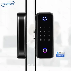 Teditonオフィスガラスドアロックスマート指紋カードパスワードロック解除電子TTlockスマートガラスドアロック