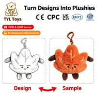 Porte-clés en peluche feuille d'érable 11-30cm, en coton PP doux, joli breloque feuille d'automne rouge pour cadeau de saison, personnalisable OEM