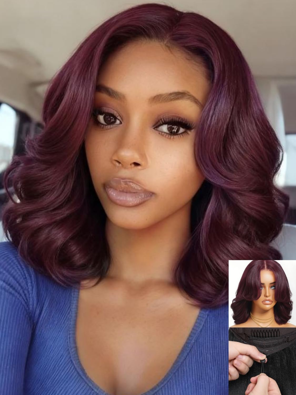 7x5 haute définition | Frange de culture du visage | Couleur cerise noire