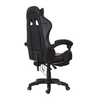 Chaise de bureau confortable à dossier haut, chaise de jeu de course avec repose-pieds, roulettes, en cuir PU