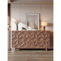 Ensemble de meubles de salon de style mid-century moderne et luxueux en chêne massif, console multimédia à 2 portes pour hôtel et cuisine