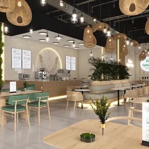 Comptoir de bar en bois avec éclairage LED |   Vitrine de présentation de confiseries et mobilier de café sur mesure - Product Image 2