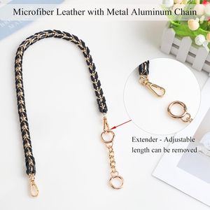 BEAULEGAN <b>Purse</b> Chain Handles Short Strap Microfiber Leather Replacement For Handbag Or Shoulder Bag Set Of Inch Long Gunmetal - Product Image 4