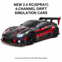 Voiture RC 2.4G rechargeable avec pulvérisation, phares et simulation de drift, véhicule de course 4x4 pour enfants
